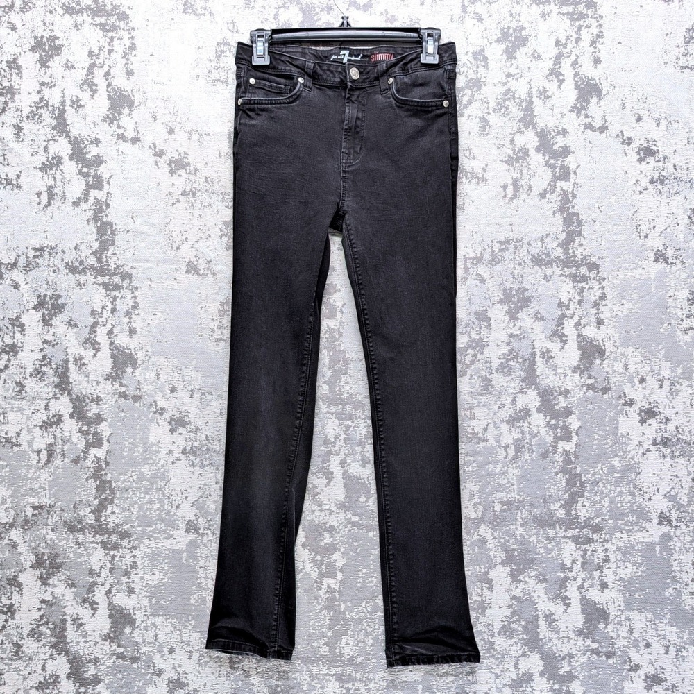 Seven For All Mankind Slimmy Black Skinny Jeans Womens Juniors Size 16β W26 L28
